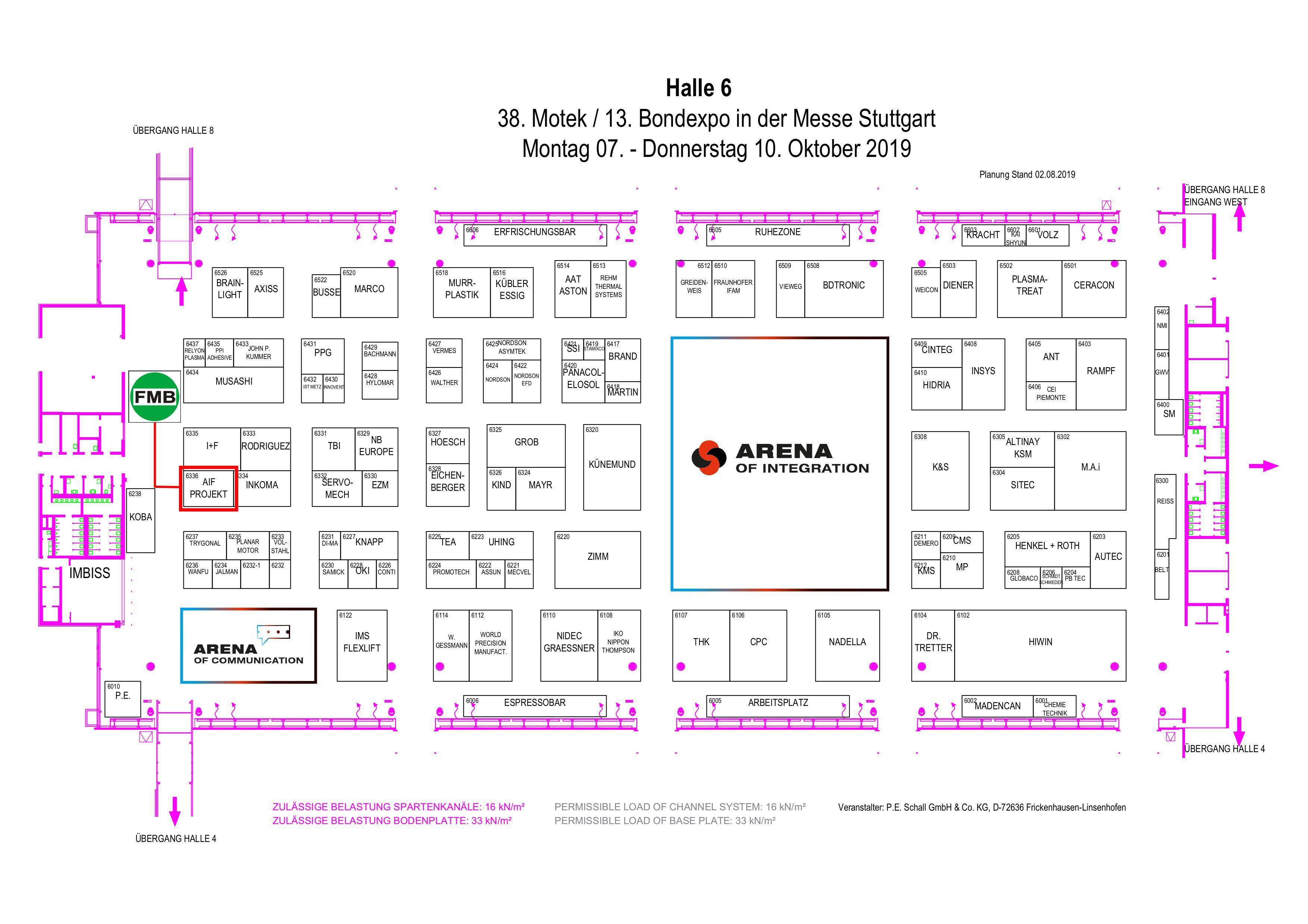 Hallenplan Halle 6 Motek 2019